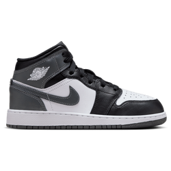 Boys' Grade School - Jordan Air Jordan 1 Mid - Black/Gray/White