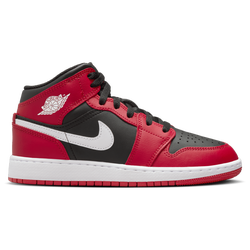 Boys' Grade School - Jordan AJ 1 Mid  - Black/Red/White