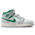 Jordan AJ 1 Mid  - Boys' Grade School White/Green/Sail