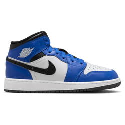 Boys' Grade School - Jordan AJ 1 Mid  - Blue/Black/White