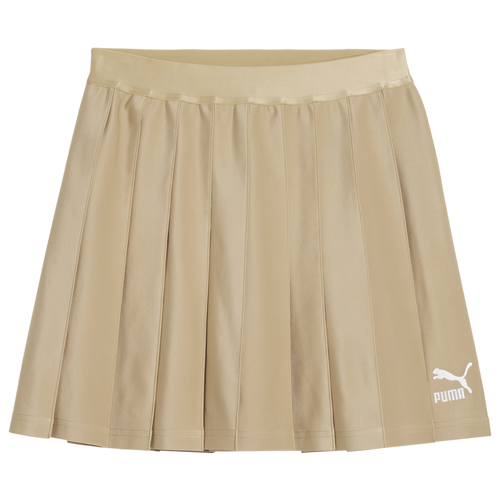 Shop Puma Womens  Classics Pleated Skirt In Beige