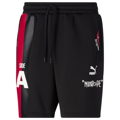 Puma Mens  Mixtape Shorts In  Black/red/multi