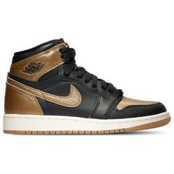 Boys' Grade School - Jordan Retro 1 High OG  - Black/Gold