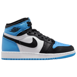 Boys' Grade School - Jordan Retro 1 High OG  - White/Blue/Black