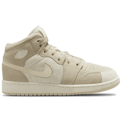 Boys' Grade School - Jordan AJ1 Mid SE Craft - Beige/White