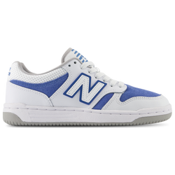 Boys' Grade School - New Balance 480  - White/Grey/Blue