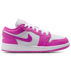 Girls' Grade School - Jordan Air Jordan 1 Low Fund - White/Pink/Grey