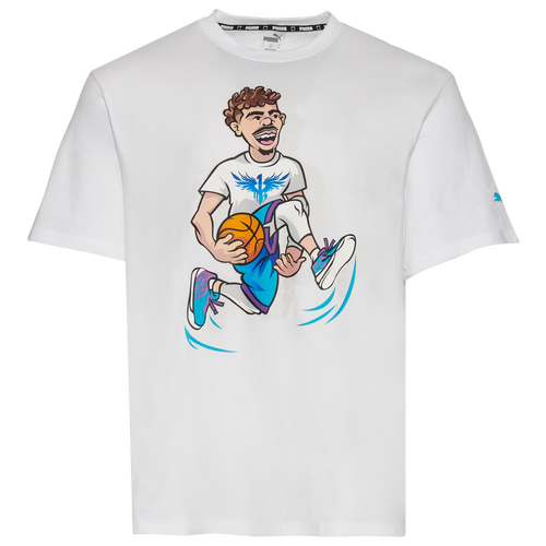 

PUMA Melo Hornet Caricature T-Shirt - Mens Puma White/Purple/Multi Size XXL