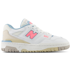 Girls' Grade School - New Balance 550 - White/Tan/Pink