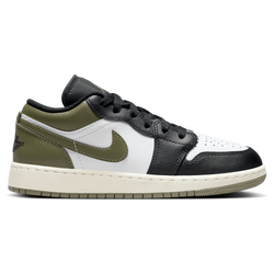 Boys' Grade School - Jordan AJ 1 Low - Olive/Black/White