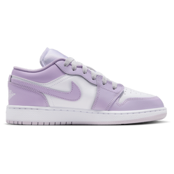 Boys' Grade School - Jordan AJ 1 Low  - White/Barely Grape