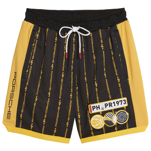 

PUMA Mens PUMA x Porsche Basketball Shorts - Mens Puma Black/Sport Yellow Size M