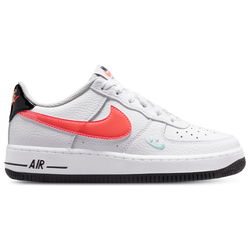 Boys' Grade School - Nike Air Force 1  - Black/White/Flash Crimson