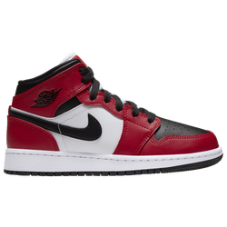 Boys' Grade School - Jordan AJ 1 Mid  - Gym Red/Black/Black