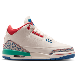 Boys' Grade School - Jordan Retro 3  - Green/White/Red