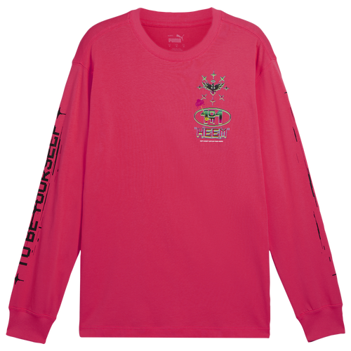 

PUMA Mens PUMA MELO 1Love LS T-Shirt - Mens Pink Alert Size M