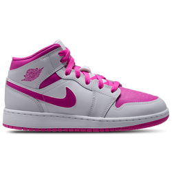 Girls' Grade School - Jordan AJ 1 Fund Mid  - White/Pink/Grey