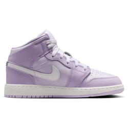 Girls' Grade School - Jordan AJ 1 Mid - Purple/White