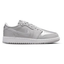 Boys' Grade School - Jordan Retro 1 Low OG - Grey/Silver/Black