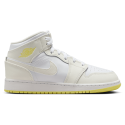 Boys' Grade School - Jordan AJ 1 Mid  - Yellow/White