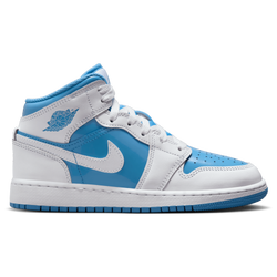 Boys' Grade School - Jordan AJ 1 Mid SE  - Carolina/White