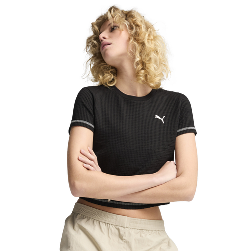 WOMENS - PUMA DARE TO TEXTURED BABY TEE - Puma Black