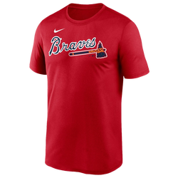 Men's - Nike Braves Wordmark Legend T-Shirt - Red/Red