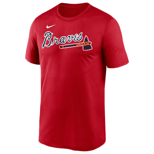 

Nike Mens Nike Braves Wordmark Legend T-Shirt - Mens Red/Red Size S