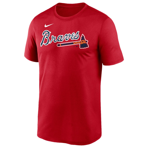 

Nike Mens Nike Braves Wordmark Legend T-Shirt - Mens Red/Red Size L