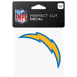 Adult - WinCraft Los Angeles Chargers 4x4 Perfect Cut Decal - White/Powder Blue/Gold