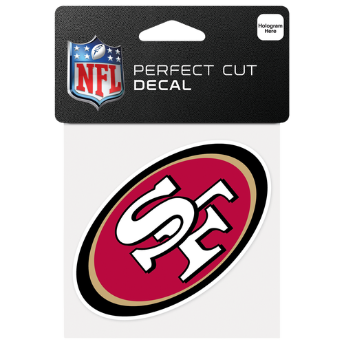 Womens San Francisco 49ers WinCraft San Francisco 49ers 4x4 Perfect Cut Decal - Adult - Gold / Scarlet Red / White