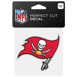 Adult - WinCraft Tampa Bay Buccaneers 4x4 Perfect Cut Decal - Buccaneer Red/Pewter/Black
