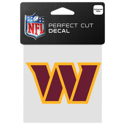 Adult - WinCraft Washington Commanders 4x4 Perfect Cut Decal - Burgundy/Gold/White