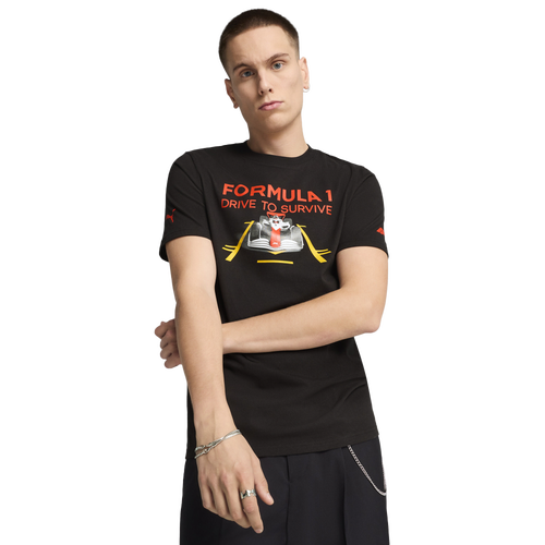 Puma F1 Dts Graphic Race T-shirt In Black/red