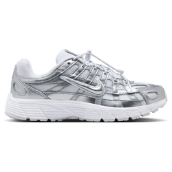 Girls' Grade School - Nike P-6000 UT  - White/Vast Grey/Metallic Silver