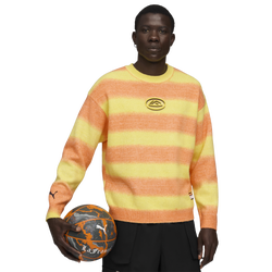 Men's - PUMA Lafrance Heem Knit Sweater - Orange/Yellow