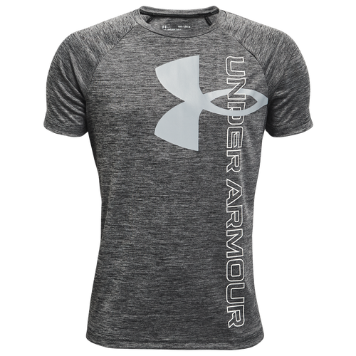 

Under Armour Boys Under Armour Tech Split Logo Hybrid T-Shirt - Boys' Grade School Black/White Size L