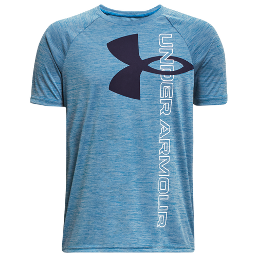 

Boys Under Armour Under Armour Tech Split Logo Hybrid T-Shirt - Boys' Grade School Midnight Navy/Cosmic Blue Size M