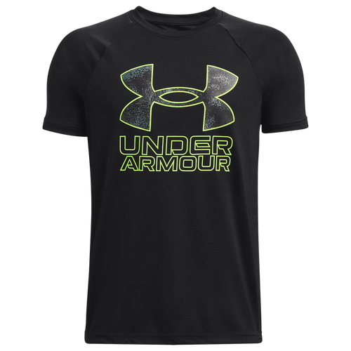 

Under Armour Boys Under Armour Tech Hybrid PRT Fill T-Shirt - Boys' Grade School Black/Lime Surge Size S