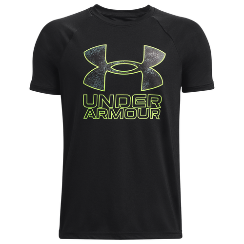 

Boys Under Armour Under Armour Tech Hybrid PRT Fill T-Shirt - Boys' Grade School Black/Lime Surge Size L