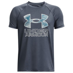 Boys' Grade School - Under Armour Tech Hybrid PRT Fill T-Shirt - Downpour Gray/Mist Gray