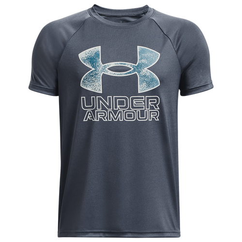 

Boys Under Armour Under Armour Tech Hybrid PRT Fill T-Shirt - Boys' Grade School Downpour Gray/Mist Gray Size S