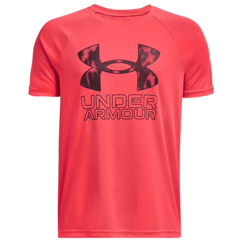 

Boys Under Armour Under Armour Tech Hybrid PRT Fill T-Shirt - Boys' Grade School Beta/Deep Red Size M