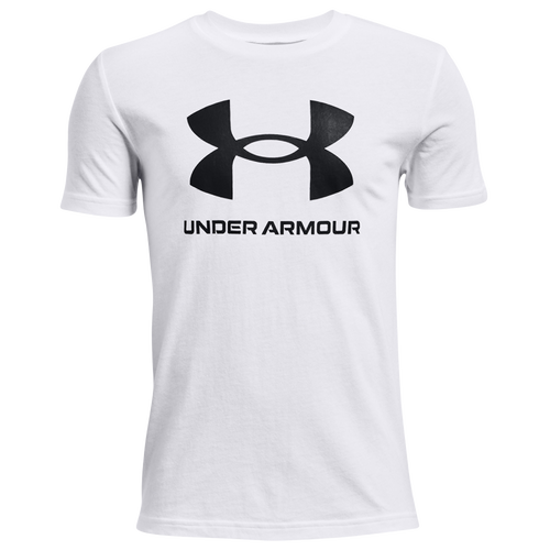 

Boys Under Armour Under Armour Sport Style Logo T-Shirt - Boys' Grade School White/Black Size M