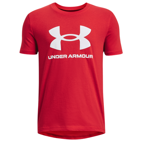 

Girls Under Armour Under Armour Sportstyle Logo T-Shirt - Girls' Grade School White/Red Size M