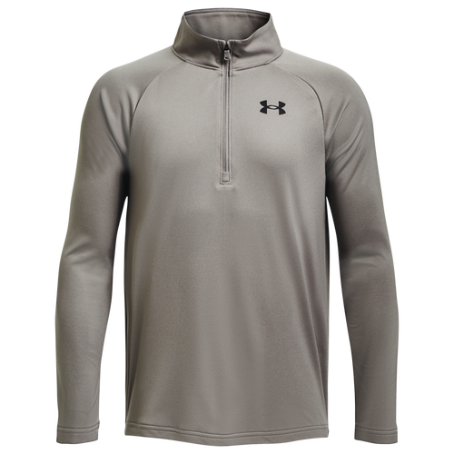 

Boys Under Armour Under Armour Tech 2 1/2 Zip - Boys' Grade School Pewter/Black Size M