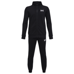 Boys' Grade School - Under Armour Knit Track Suit - White/Black