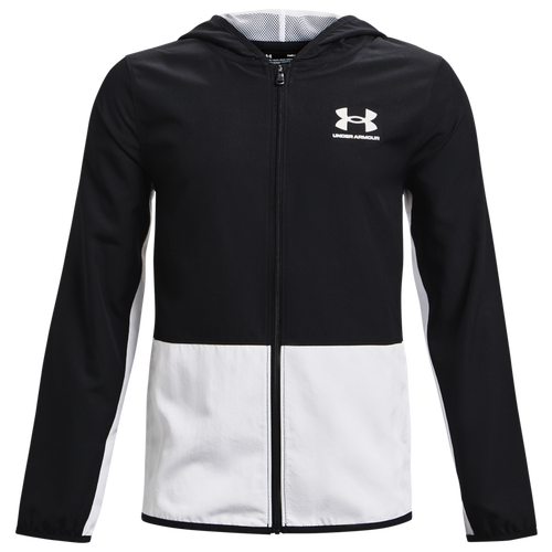 

Boys Under Armour Under Armour Woven Track Jacket - Boys' Grade School Black/White/White Size S