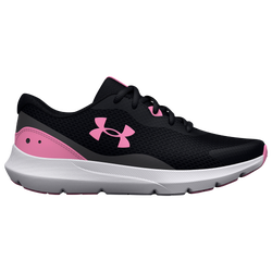 Girls' Grade School - Under Armour Surge 3 - Black/Pink/White