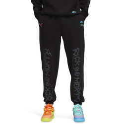 Men's - PUMA Hoops x Rick and Morty Sweat Pants - Black/Volt